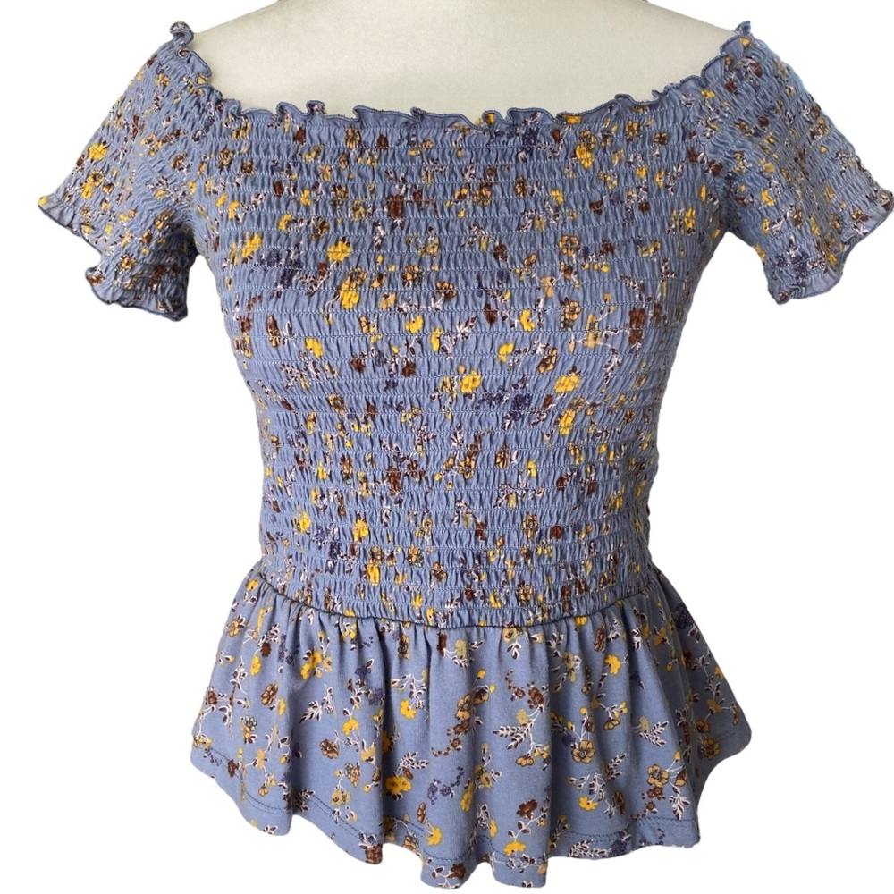 American Eagle Outfitters Smocked Floral Top